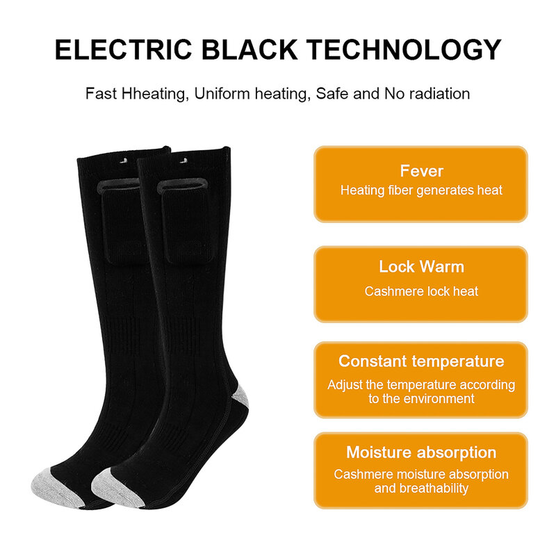 носки с подогревомТеплые зимние носки для улицы, теплые носки, теплые носки, 3 режима, эластичные удобные водонепроницаемые, электрические, ...