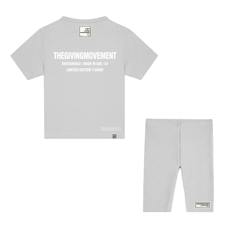 TGM-여름 어린이 루즈핏 티셔츠, 요가 반바지 투피스 세트, 스포츠 캐주얼 반팔 상의 바지, 아동복, 여아 및 남아용