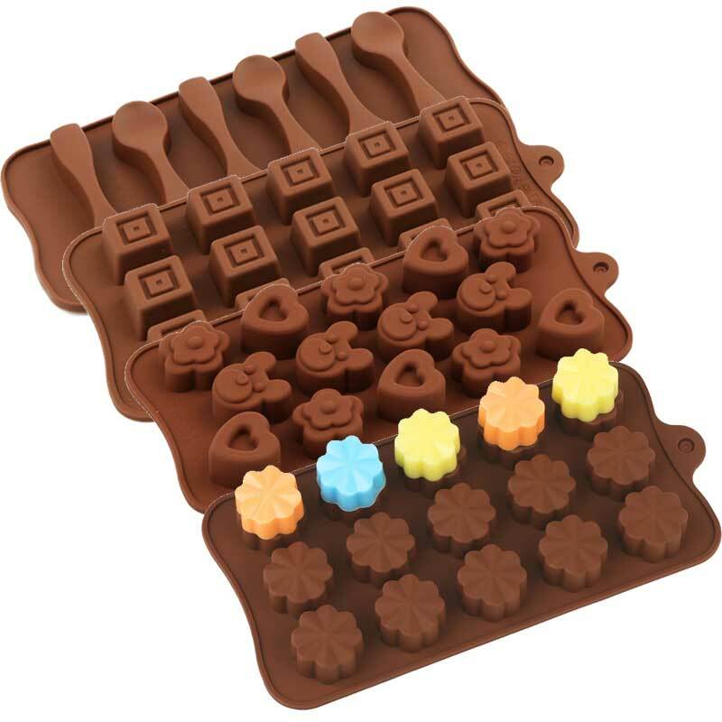 Silicone Mold Chocolate Ice Cube Tray Cake Candy Brownie Topper Gummy Fat Bombs Cookie Mould Ice Cube Tray Candle for Baking