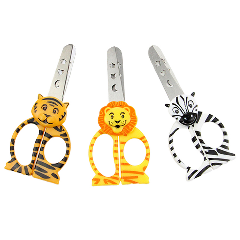 Tijeras de seguridad de 3 piezas, cortadoras de papel portátiles útiles para animales para la escuela, bricolaje