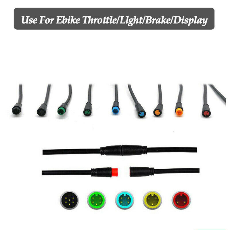 Julet-conector básico de 2, 3, 4, 5 y 6 pines, conector impermeable para pantalla de bicicleta eléctrica, Cable macho hembra opcional para bicicleta eléctrica