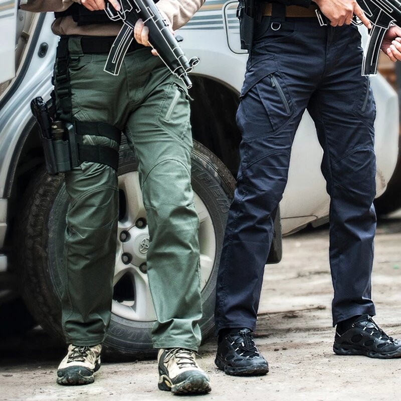 DulCargo-Pantalon SWAT imperméable pour homme, jogging de travail, pantalon militaire élastique, extérieur, multi poches, camsalomon, fjCasual