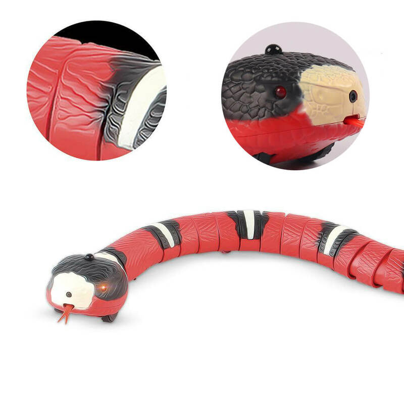 Mainan Kucing Otomatis Interaktif Smart Sensing Snake TeaseToys untuk Kucing USB Pengisi Daya Aksesori Kucing untuk Hewan Peliharaan Kucing Permainan Bermain untuk