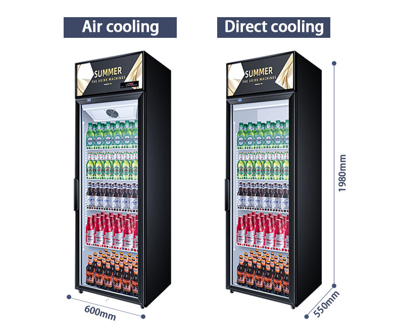 Commercial Supermarket Fruit Shop Frost-Free Vertical Large-Capacity Fruit Preservation Drink Refrigerated Display Cabinet