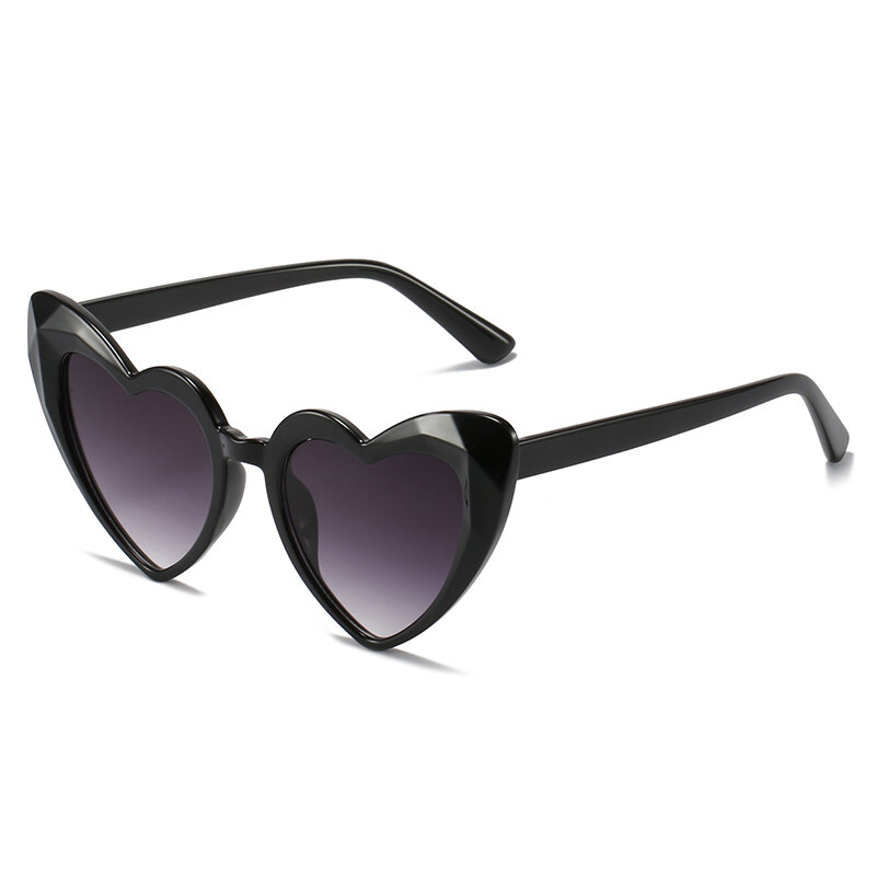 Fashion Heart Women Sunglasses Personality Big Frame Glitter Pink Sun Shades Glasses 2022 Luxury Brand Eyeglasses UV400 Eyewears