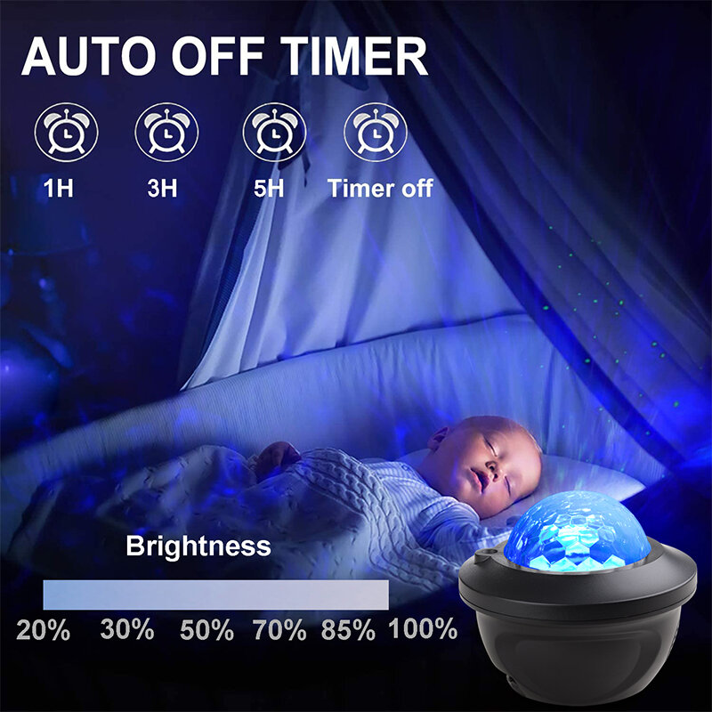 Projecteur LED étoiles, ciel étoilé, galaxie, Bluetooth intégré, haut-parleur, pour chambre à coucher, décoration, cadeau pour enfant