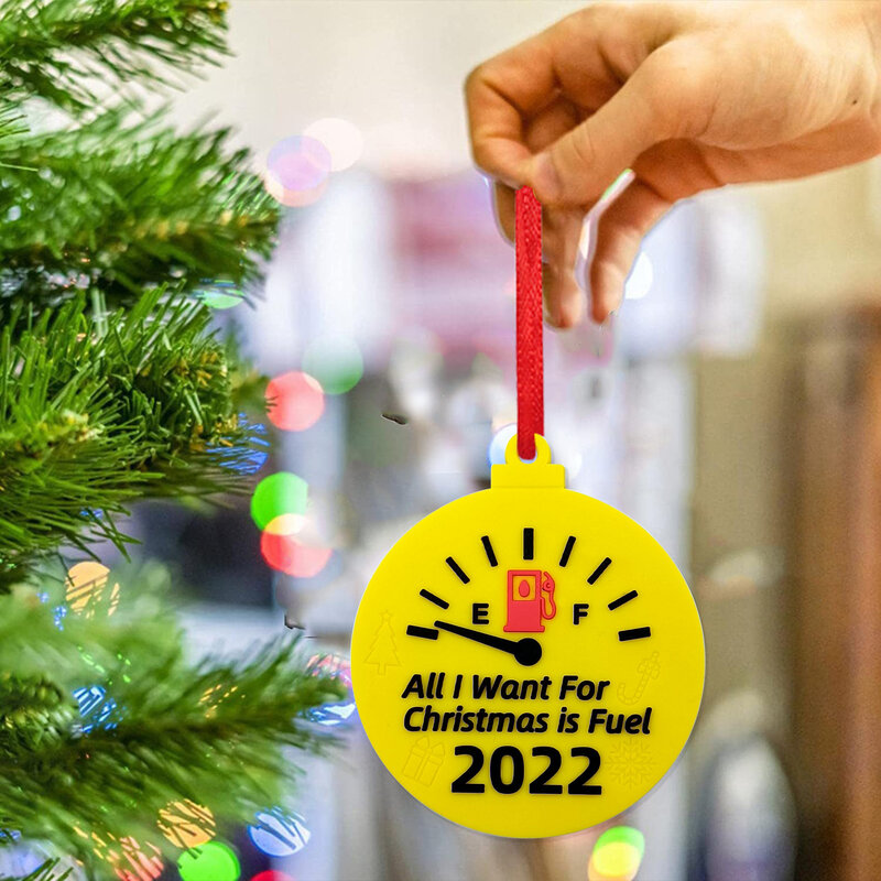 2022 سعيد عيد الميلاد زخرفة كل ما أريد لعيد الميلاد هو الوقود مضحك تعليق شجرة الكريسماس الديكور هدية عيد الميلاد