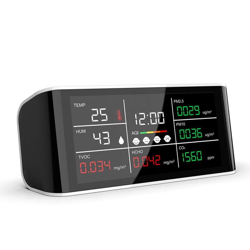Smartlife 9-in-1 misuratore di CO2 portatile multifunzionale PM2.5 PM10 HCHO TOVC rilevatore di umidità NDIR sensori per l'analisi della qualità dell'aria
