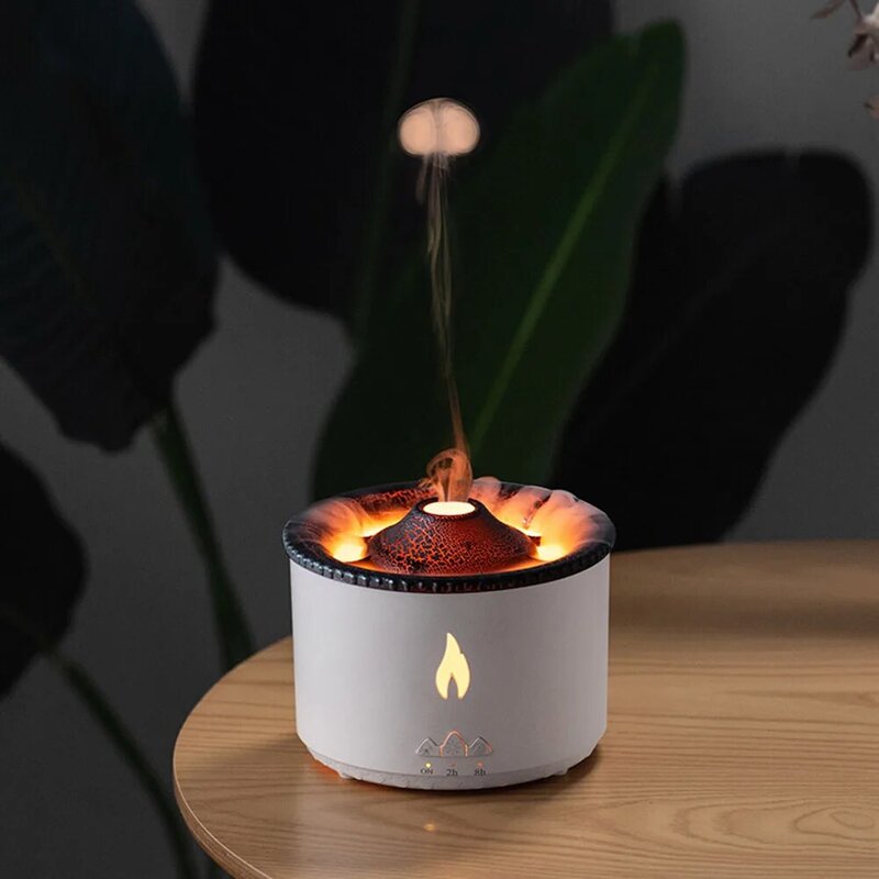Flame Air Humidifier Jellyfish Electric Aroma Diffuser Lava Volcano Effect Air Diffuser Mist Maker Machine remote control switch
