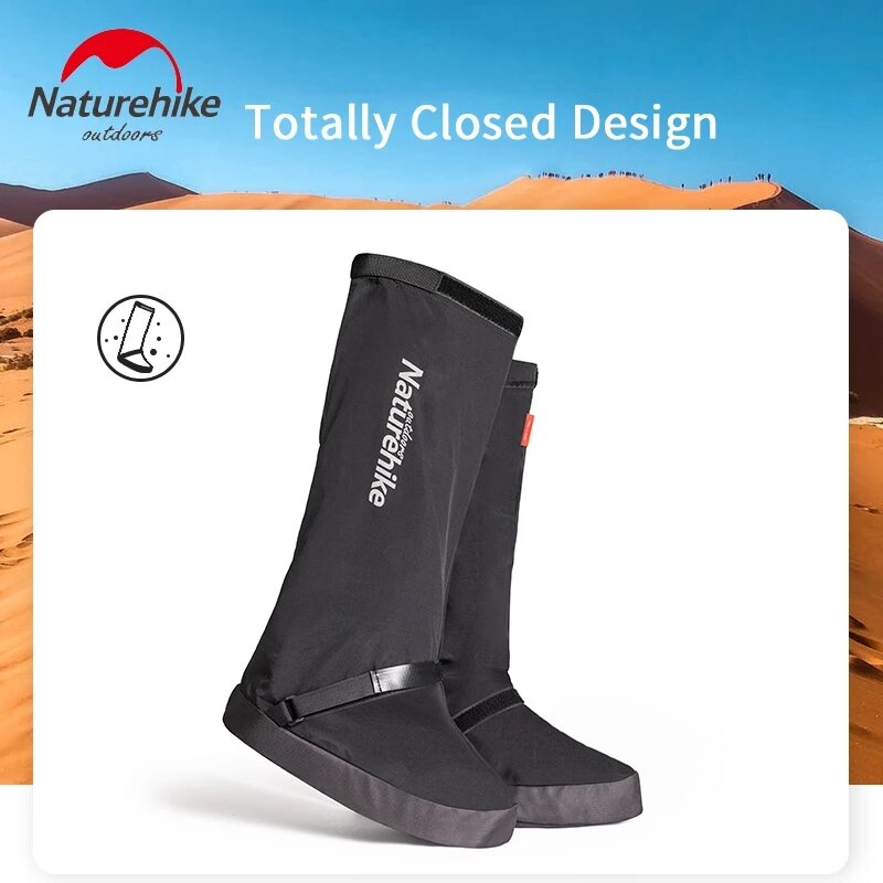 Naturehike Couvre-chaussures hautes en nylon extérieur randonnée résistant à l'usure imperméable tout compris couvre-chaussures Camping neige couvre-pieds