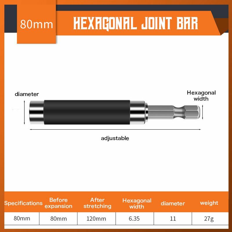 8/12/14cm 1/4’‘ Hex Telescopic Hexagonal Joint Bar Screwdriver Extension Rod For Electric Drill Bit Holder Flexible Screwdriver