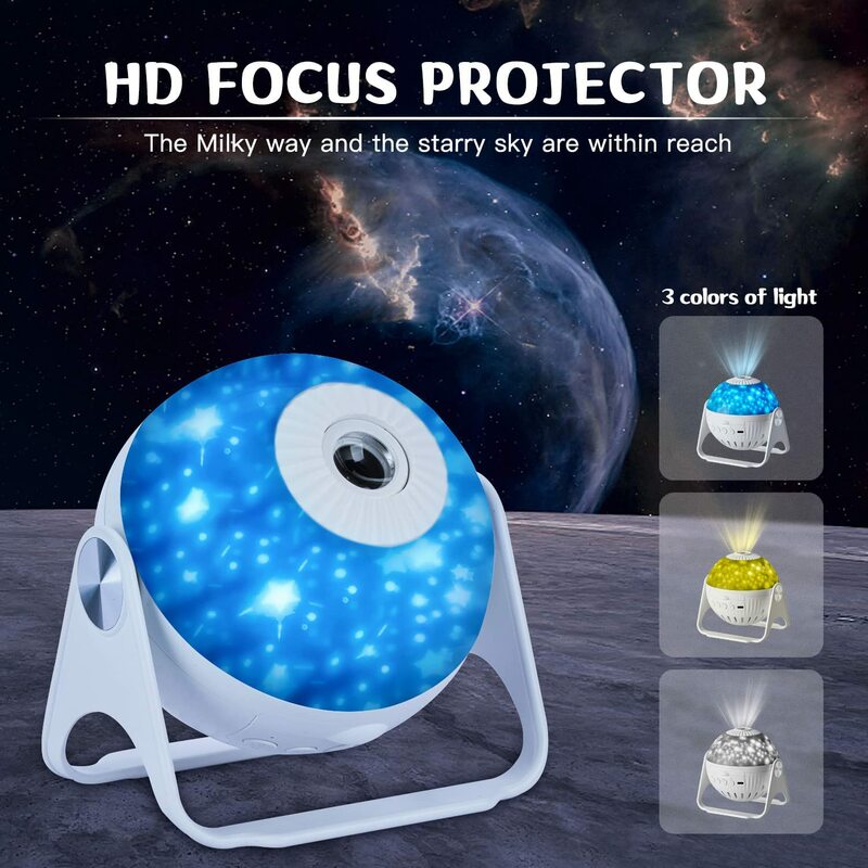 Proyector de enfoque 13 en 1, luz nocturna ajustable de 360 °, cielo estrellado, Galaxia, lámpara de noche para regalos de bebé, decoración de dormitorio