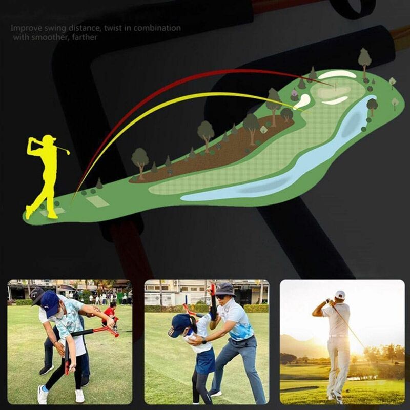 Alat Bantu Latihan Swing Golf Korektor Postur Pemula Latihan Cepat Saji Pemutar Kontrol Pergelangan Tangan Latihan Rotasi Pelatih Gerak
