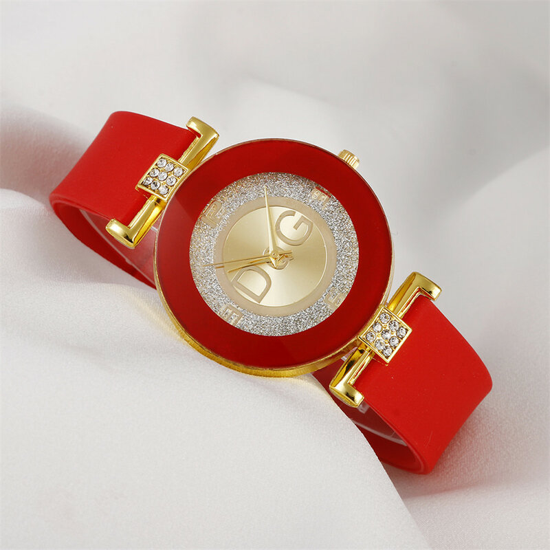 Relógio de quartzo design simples para senhoras, europeu e americano, preto e branco, pulseira de silicone, mostrador grande, moda criativa, novo, 2022