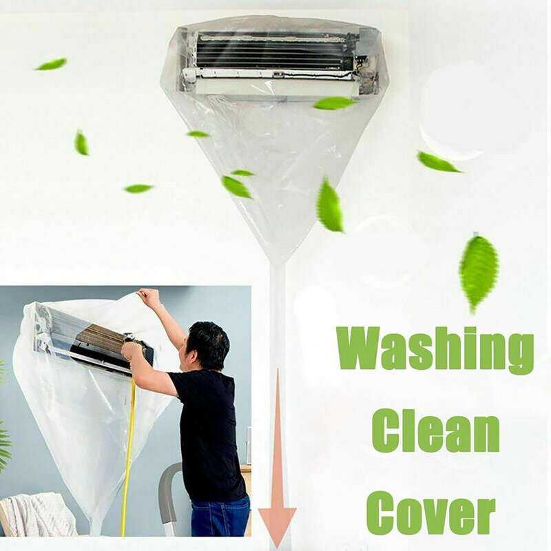 Air Conditioner Cleaning Cover Waterproof Protector Bag Air Conditioner Washing Protector Transparent Water Receiving Cover