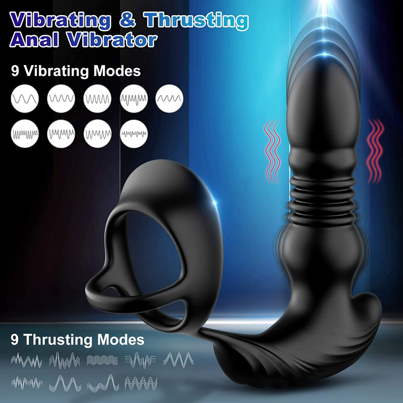 Male Prostate Massager Telescopic Male Anal Vibrator Wireless Anal Plug Silicone Buttplug Stimulator Sex Toys For Men Couple