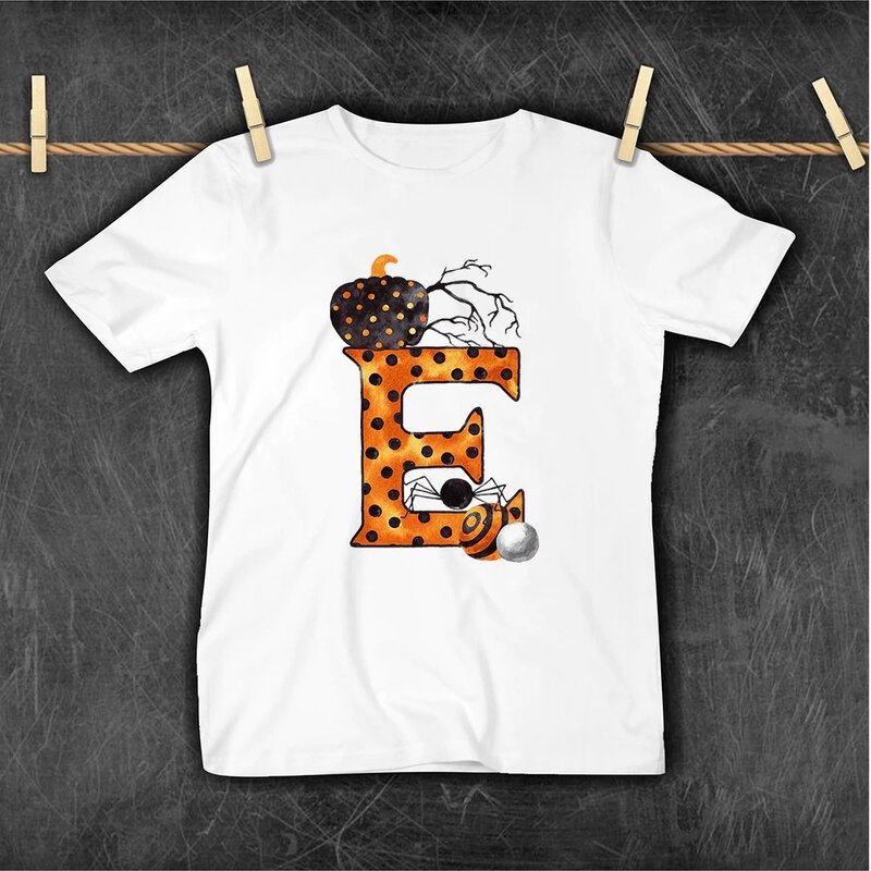 Halloween Halloween European and American Holiday Witch Short Sleeve T-shirt Alphabetical Pattern Top