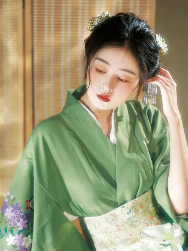 Roupão tradicional japonês de quimono feminino, vestido retrô modificado para menina, verão, Japão