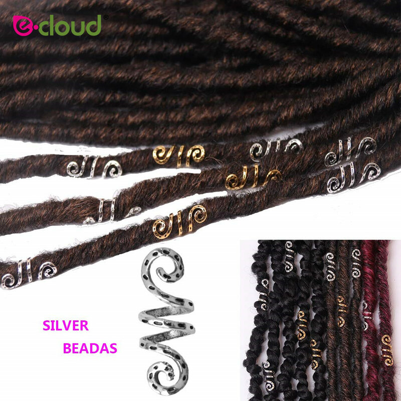 20 Buah Manik-manik Gimbal Cincin Viking Spiral Drake Beard Antik Logam Perak Klip Tabung untuk Aksesori Rambut Cantik