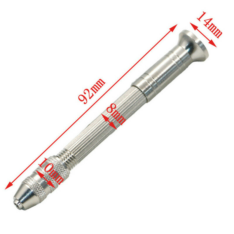 Taladro de mano de aluminio de 0,3-3,2mm con portabrocas sin llave + 10 unidades de taladro de torsión Mini joyería herramientas de perforación rotativas para carpintería