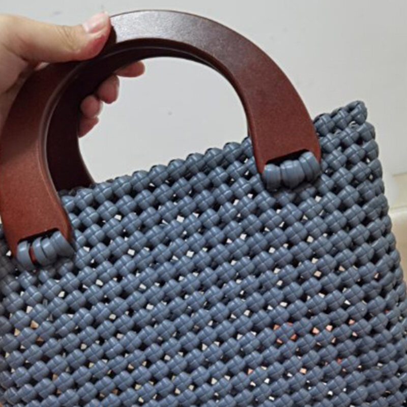 2022 nowe wyposażenie bagażowe pleciona torba moda z litego drewna uchwyt ręczny wysokiej jakości przenośny uchwyt rzemieślniczy DIY