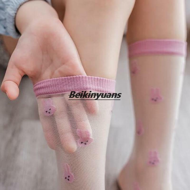 New thin breathable fruit jacquard socks for children in summer, small fresh mosquito-proof socks for girls stockings