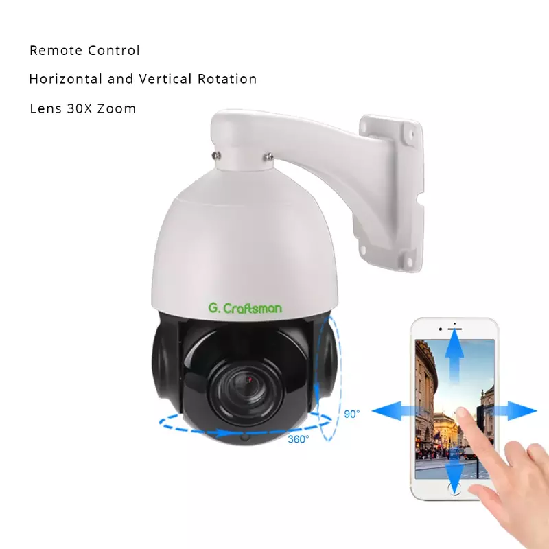 G. Artisan – caméra de surveillance dôme extérieure IP POE 30X, dispositif de sécurité étanche, avec Zoom optique 5.35-96.3mm et système infrarouge (60M), 50mp, SONY335