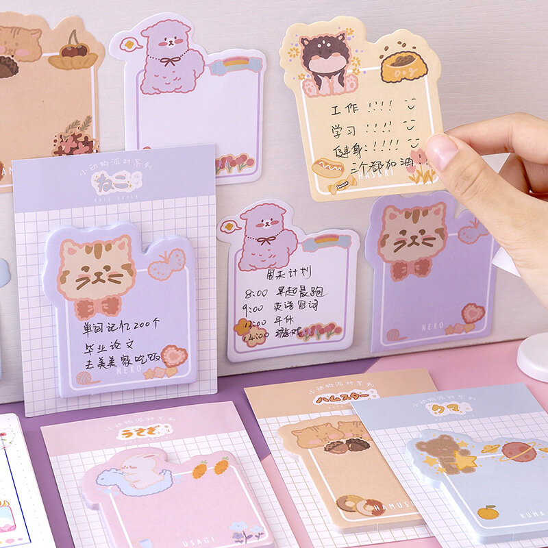 シンプルな創造性かわいい漫画の付箋卸売韓国の文房具タグカワイイ学用品ノートオフィスの装飾メモ帳
