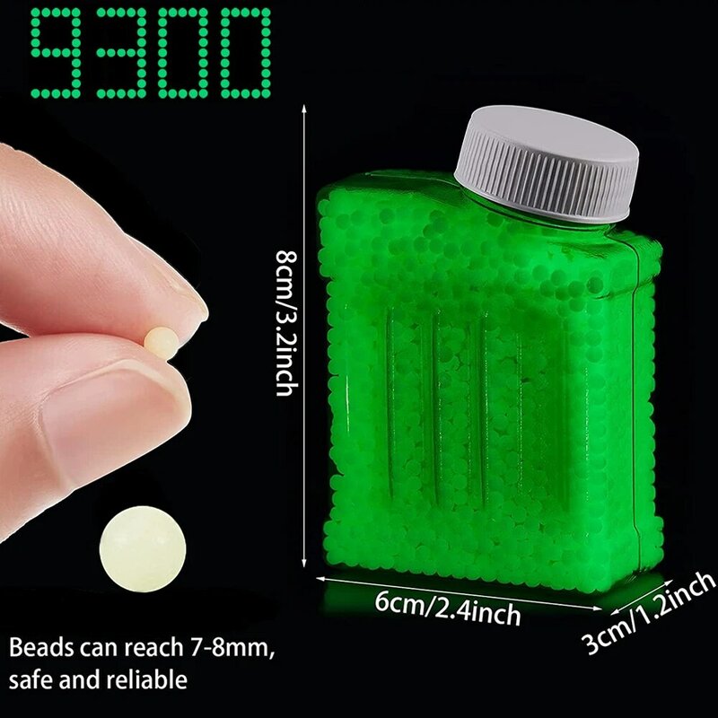 7-8mm perline d'acqua luminose ricarica munizioni fluorescenza verde Splatter Gel munizioni palline di Gel proiettile a base d'acqua per giocattoli Blaster di Gel