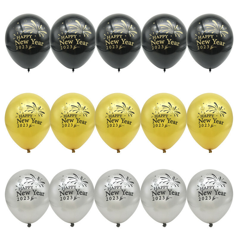 15 pz 12 pollici felice anno nuovo 2023 palloncini coriandoli in lattice buon natale capodanno celebrazione anniversario forniture per la casa