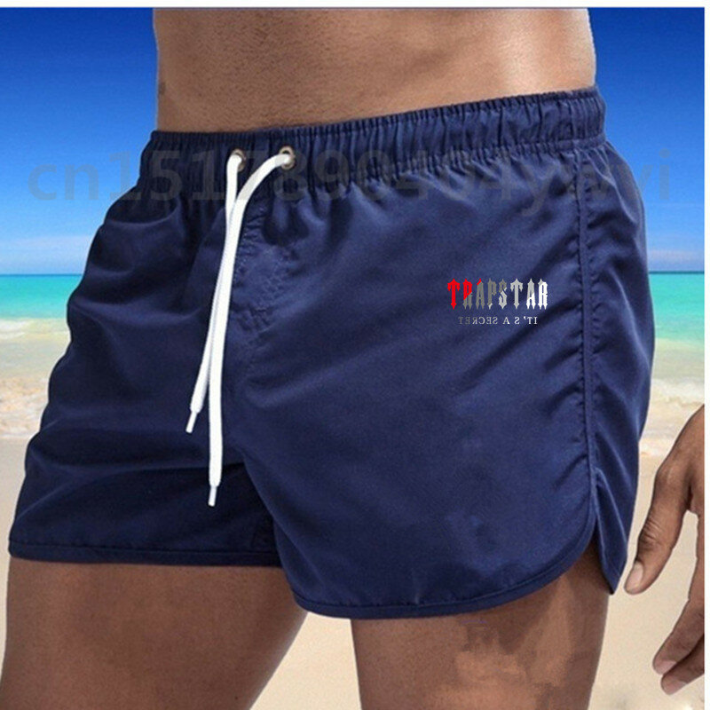 2022 Brand TRAPSTAR  Pocket Quick Dry Swimming Shorts For Men Swimwear Man Swimsuit Swim Trunks Summer Bathing Beach Wear Surf