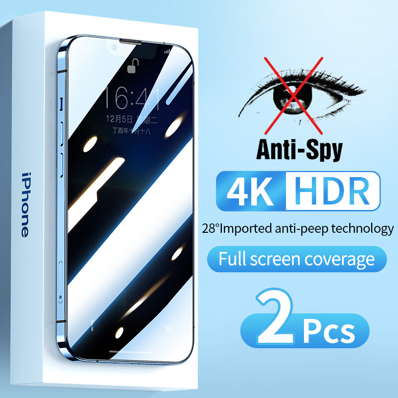 Protector de pantalla antiespía para iPhone 14 PRO 14 MAX, vidrio Protector de privacidad para iPhone 14 Pro Max, 2 uds.