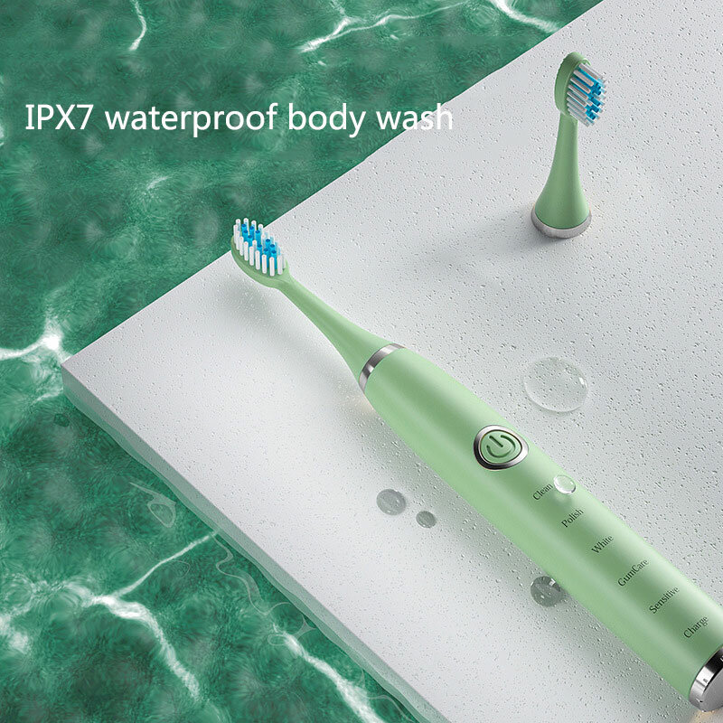 Xiaomi-cepillo de dientes eléctrico para adultos y niños, vibrador ultrasónico para blanquear, resistente al agua IPX7, 4 cabezales recargables