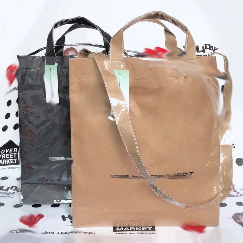 Pvc kraft papel bolsas e bolsas carta reutilizável shopper crossbody sacos saco de compras mesmo parágrafo all-match portátil unisex