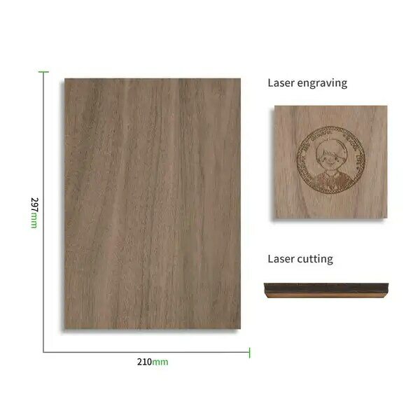 6/12/24 piezas de madera contrachapada de nogal de 3mm para creación de bricolaje, corte y grabado láser