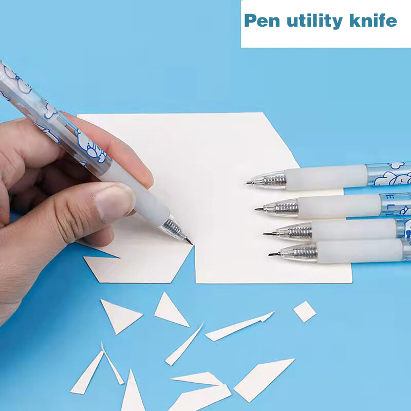 2Pcs Press Cartoon Bear Art Utility Knife Pen Cutting Paper strumento di precisione Craft Scrapbooking Sticker Cutter materiale scolastico