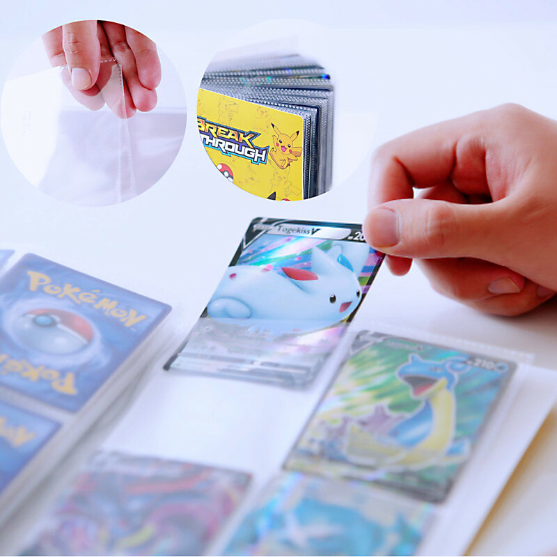 New Pokemon 240pcs Flash Shiny Album Card Protector Book Anime Game Pikachu Charizard Collection Folder Top Loading List Holder