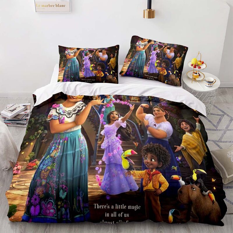 ディズニーの絵が描かれた寝具セット,素敵な漫画の置物,女の子用のベッドシーツ,すべてのサイズ,家庭用テキスタイル