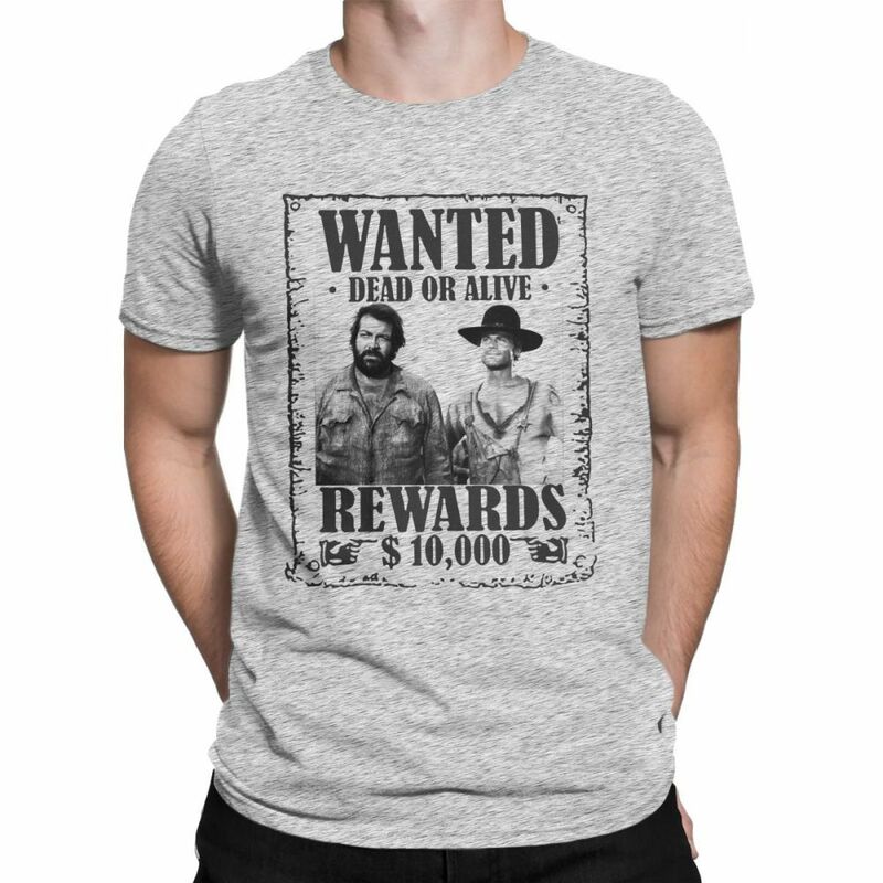 T-Shirts Men Bud Spencer Terence Hill Wanted Lo Chiamavano Classic Epic Movie T-Shirts T-Shirts Graphic Tops Vintage T-Shirts