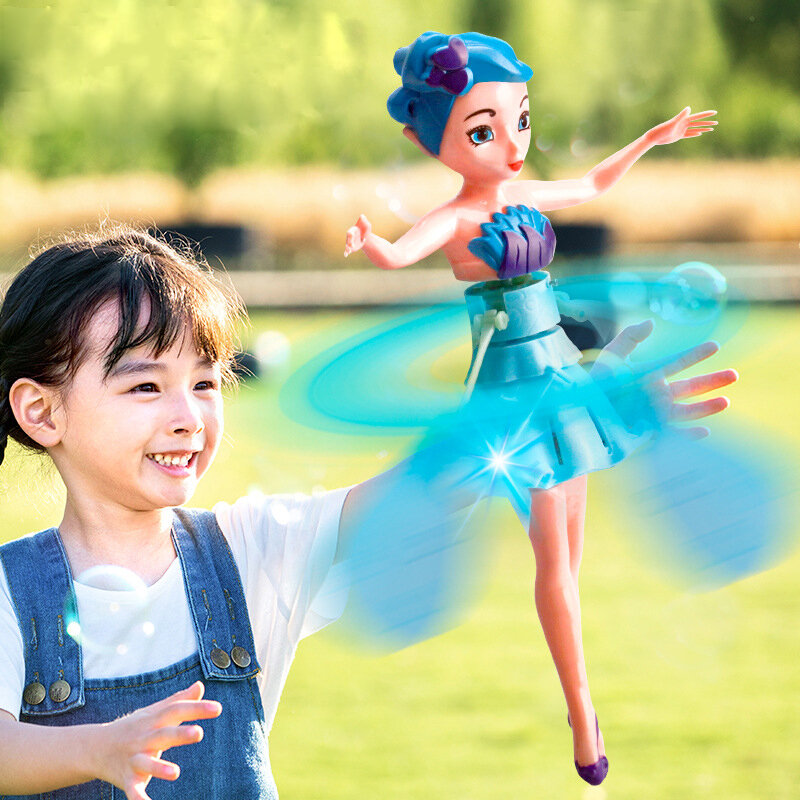 Criativo princesa brinquedos de fadas dançarinos boneca elétrica voando brinquedos mini mão brinquedos de suspensão rc helicóptero crianças presentes de natal