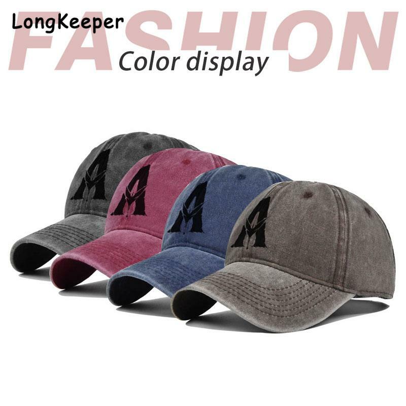 Longkeeper-뉴 빈티지 코튼 여성 남성 야구 모자, 캐주얼 여러 가지 빛깔의 조절 스냅 백 힙합 야외 스포츠 모자