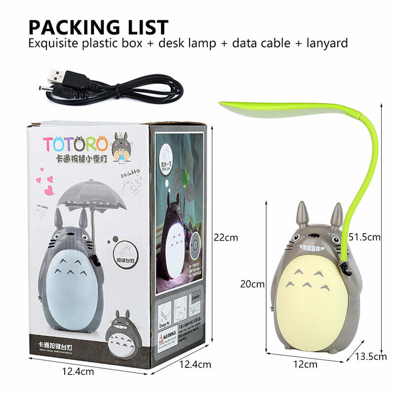 Luces LED de noche de Totoro con dibujos animados para niños, lámpara de mesa plegable con carga USB, Animal creativo, decoración de habitación de regalo