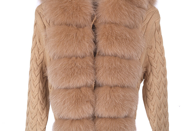 冬の毛皮のセーター,天然の冬の毛皮のセーター,本物のウールの暖かい服,女性のための本物のキツネの毛皮のカーディガン,新しいコレクション2022