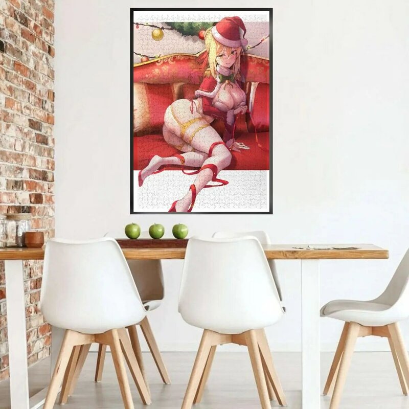 애니메이션 퍼즐 운명 그랜드 주문 포스터 성인을위한 1000 조각 퍼즐 Doujin Nero Xmas 그림 만화 Merch Hentai 섹시한 방 장식
