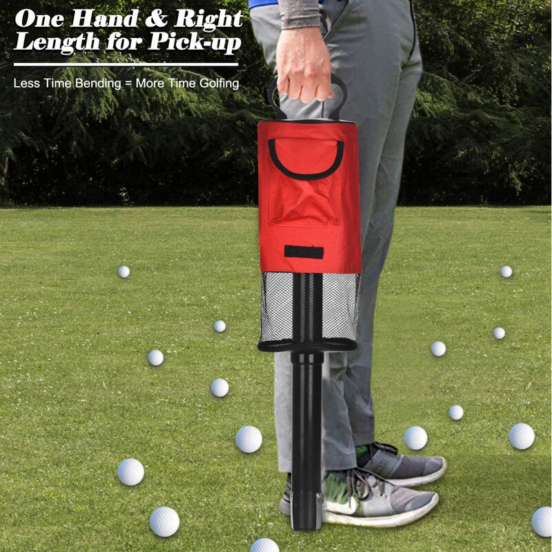 Bola de golfe pegar saco de retriever segure até 60 bolas removível portátil fácil pegar bolas de golfe pegar o cilindro de bola