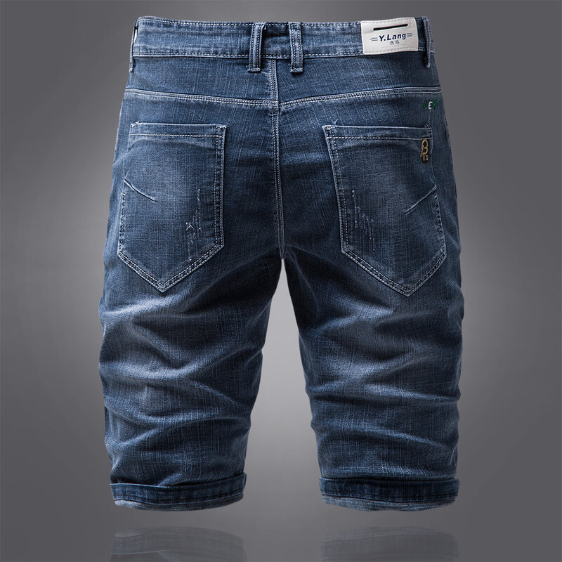 Calções masculinos calças de brim clássico homme calças de brim 2022 verão homens negócios respirável algodão em linha reta skate shorts