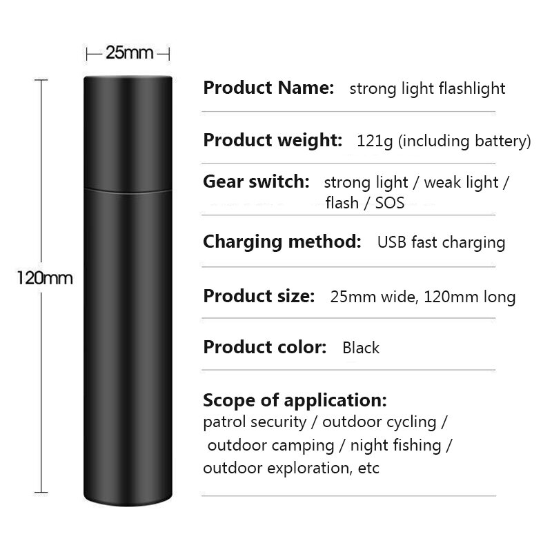 Mini LED Taschenlampe 4 Beleuchtung Modus 5V USB Aufladbare Wasserdichte Taschenlampe Teleskop Zoom Tragbare Taschenlampe für Nacht Camping Wandern