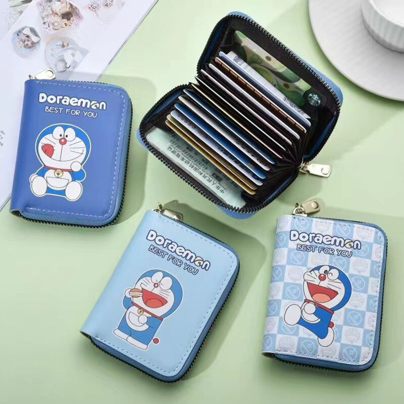 Cartera de Anime Doraemoned para mujer y hombre, tarjetero bonito, cartera Kawaii para niños, billetera pequeña para estudiantes, regalo
