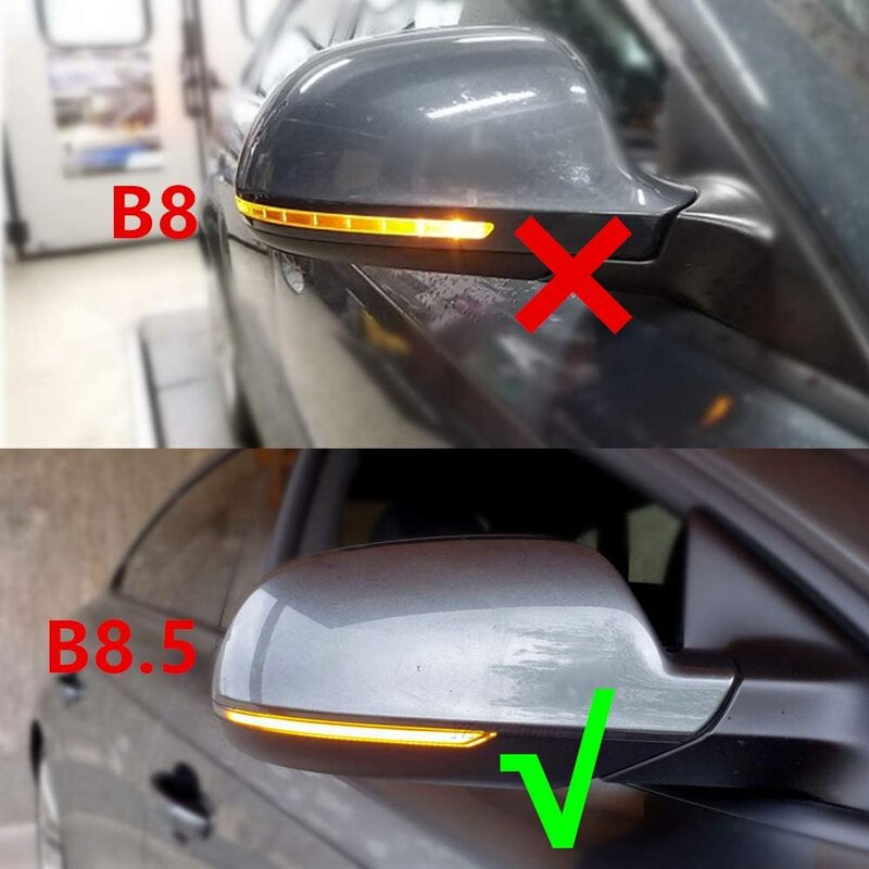 Auto Parts Side Mirror Turn Signal Lamp Dynamic Blinker for A3 8P A4 A5 B8.5 Q3 A6 C6, Dynamic Blue LED Light