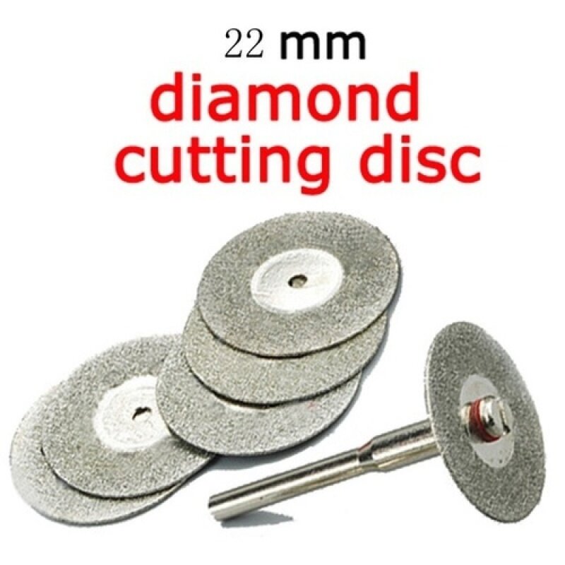 15pc 22mm Mini Diamond Cutting Disc With Mandrel Abrasive Diamond Discs For Dremel Diamond Saw Blades